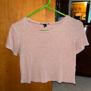 Forever 21 Light Pink Short Sleeve Crop Top